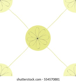 Seamless pattern: smooth elements like diagonal lattice with a flower in the middle