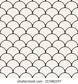 Seamless pattern. Smooth scaled ornament. Geometric stylish background. Vector repeating texture