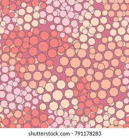 Seamless pattern of smoothed heptagons. Fashionable camouflage.