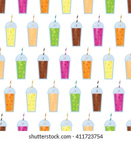 seamless pattern with smoothies.