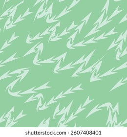 Seamless pattern with smoothly curved arrows. Vector illustration in abstract style. Light Green background for design of prints on fabrics and walls in abstract natural style