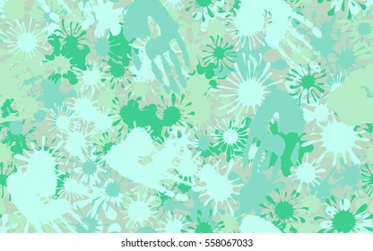 Seamless pattern of smudges and handprints. Fashion camouflage.