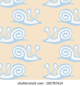 Seamless pattern with snail.