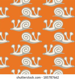 Seamless pattern with snail.