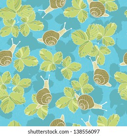 Seamless pattern with snails