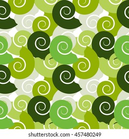 seamless pattern with snails. Curlicues. Abstraction. Textile