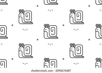 Seamless pattern with Snails. Icon design. Template elements