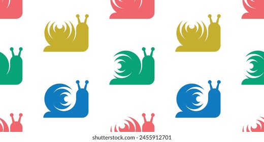Seamless pattern with Snails. isolated on white background
