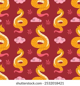 seamless pattern with a snake. Chinese New Year