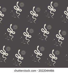 Seamless pattern with snake silhouette. Editable Vector Illustration.