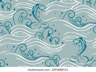 Nahtlose Muster Schlangen. Design für Stoff, Tapete, Verpackung, Hintergrund.