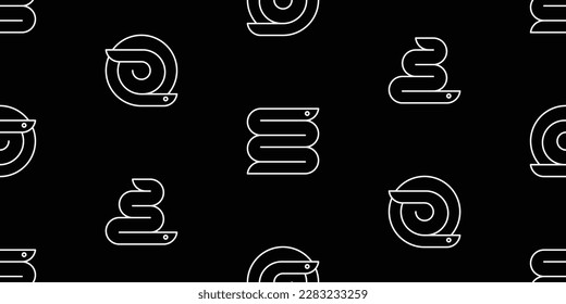 Seamless pattern with Snakes. isolated on white background