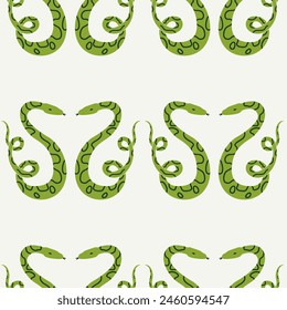 Patrón sin fisuras con serpientes. Fondo plano de Vector boho místico