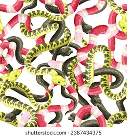 Seamless pattern with snakes. Vector
