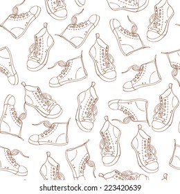 Seamless Pattern with sneakers 