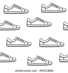 Seamless pattern with sneakers