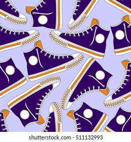 Seamless pattern with sneakers