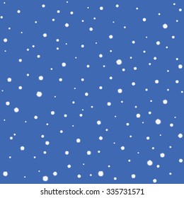Seamless pattern with snow flakes on a dark blue background