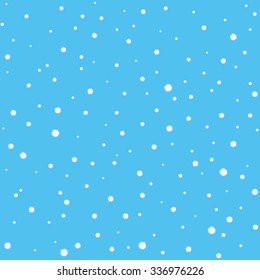 Seamless pattern with snow flakes on a bright blue background