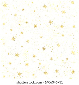 Seamless pattern with snow and snowflakes. Christmas and New Year background. Vector illustration.