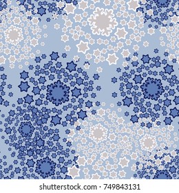 Seamless pattern. The snow whirlwind. Festive drawing. Dance of snowflakes. Texture for 3D.