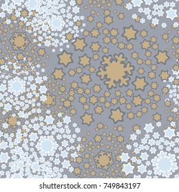 Seamless pattern. The snow whirlwind. Festive drawing. Dance of snowflakes. Texture for 3D.