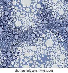 Seamless pattern. The snow whirlwind. Festive drawing. Dance of snowflakes. Texture for 3D.