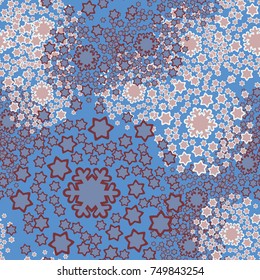 Seamless pattern. The snow whirlwind. Festive drawing. Dance of snowflakes. Texture for 3D.