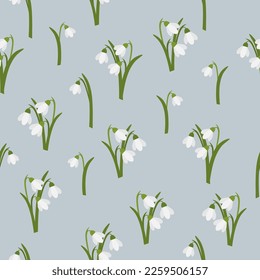 Patrón sin foco con gotas de nieve. Fondo floral primaveral.