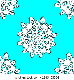 Seamless pattern with snowflake. Abstract illustration for design of fabric, wallpaper, tablecloth, background and other.