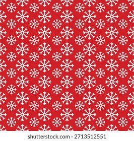 Seamless pattern with snowflake ornate  Christmas and New Year in red background, match wrapping paper, package, banner, print