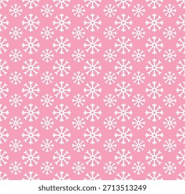 Seamless pattern with snowflake ornate Christmas and New Year in pink background, match wrapping paper, package, banner, print