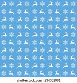 Seamless Pattern With snowflake & reindeer  / Christmas backgrounds with  reindeer & snowflake.