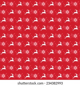 Seamless Pattern With snowflake & reindeer  / Christmas backgrounds with  reindeer & snowflake.