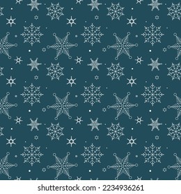 seamless pattern snowflake winter pattern vector