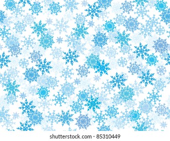 Seamless pattern of snowflakes.