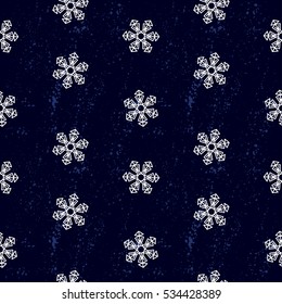 Seamless pattern snowflakes abstract isolation, winter element for design.