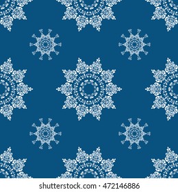 Seamless pattern with snowflakes. Background for Christmas, New Year card, winter design.