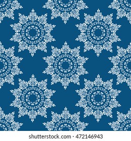 Seamless pattern with snowflakes. Background for Christmas, New Year card, winter design.