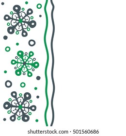 Seamless pattern with snowflakes. Blow snow texture pattern on white background. Winter mood background. Winter weather. Abstract snowstorm with green snowflakes. Winter background. Windstorm.