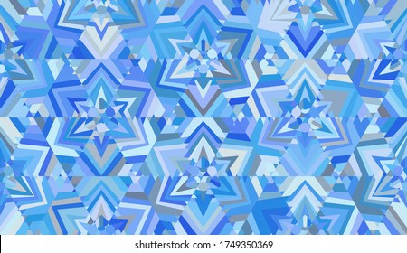Seamless pattern. Snowflakes. Blue shades. Winter motives. Blue, icy.