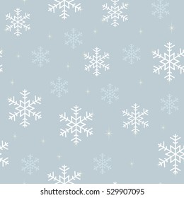 Seamless pattern snowflakes blue, vector