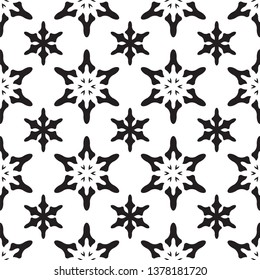 Seamless pattern with snowflakes. Christmas decoration. Vector monochrome background EPS10