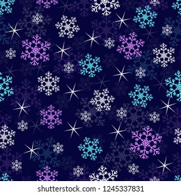 seamless pattern with snowflakes, Christmas and New Year decoration background