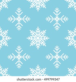 Seamless pattern of snowflakes, Christmas and New Year design. Vector illustration