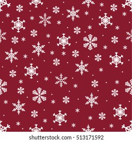 Seamless pattern with snowflakes. Christmas And New Year background. Vector illustration.