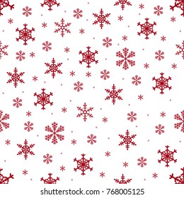 Seamless pattern with snowflakes. Christmas And New Year background. Vector illustration.