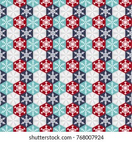 Seamless pattern with snowflakes. Christmas And New Year background. Vector illustration.