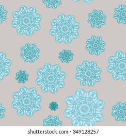 Seamless pattern with snowflakes for Christmas and NY