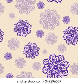 Seamless pattern with snowflakes for Christmas and NY